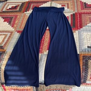 Women's Navy Wide-Leg Pants